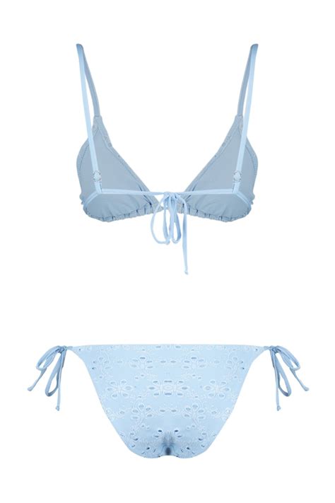 Trendyolmilla Mavi Üçgen Bağlamalı Premium Kumaşlı Regular Bikini Takımı TBESS BT Fiyatı