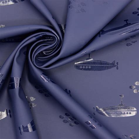 Tissu imperméable sous marin Bleu marine