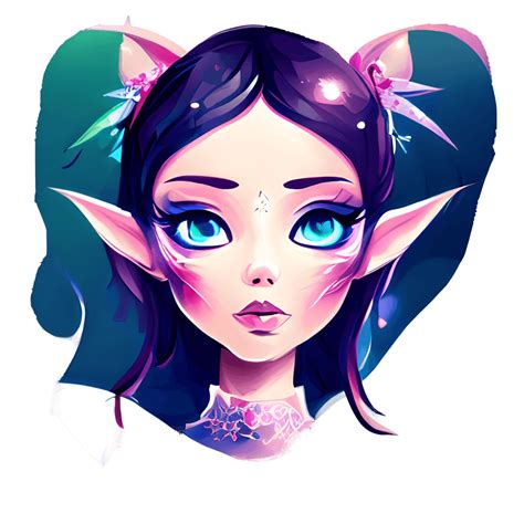 Pretty Elf Anime Graphic · Creative Fabrica