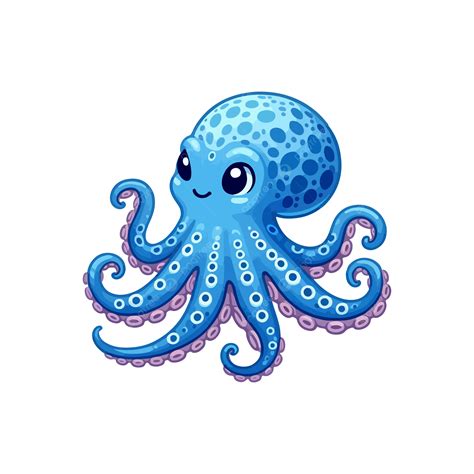 Blue Ringed Octopus Cartoon Art Octopus Blue Ringed Octopus Cartoon