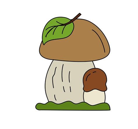 Premium Vector Mushroom Children Vector Doodle Template