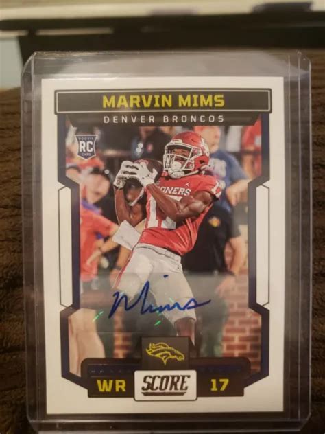 Panini Score Football Marvin Mims Rc Autographe Recrue