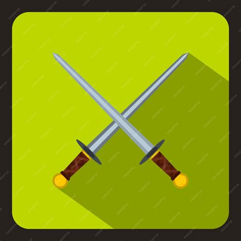 Icono De Espadas Cruzadas En Estilo Plano En Una Ilustración Vectorial