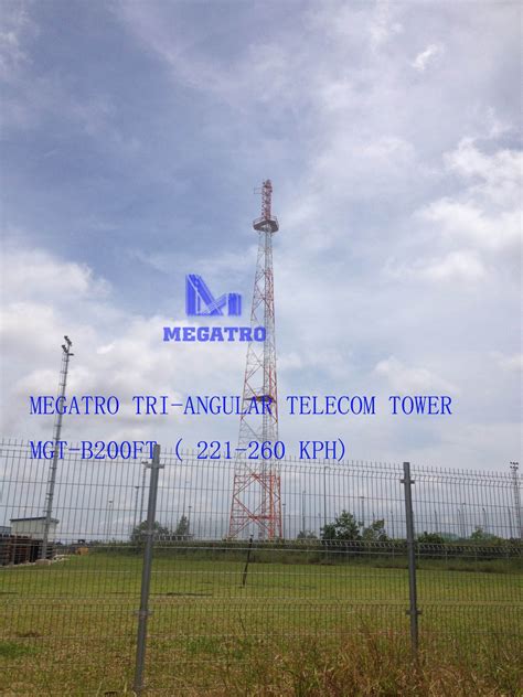 Megatro Tri Angular Telecom Tower Mgt B200FT 221 260 KPH China