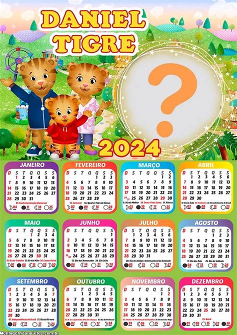 Gratuito Foto Montagem Calendário 2024 Daniel Tigre Colagem De Foto