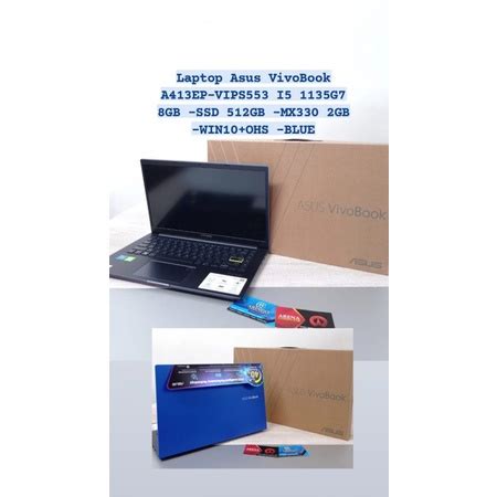 Jual Laptop Asus VivoBook A413EP VIPS553 I5 1135G7 8GB SSD 512GB