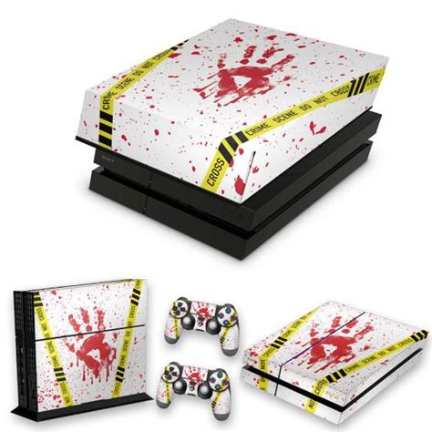 Capa Anti Poeira E Skin Compatível Ps4 Fat Cena De Crime Scene Pop