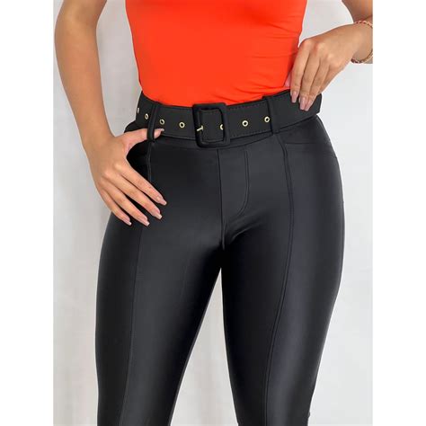 Calça Skinny Cinto Original Alta Compressão Efeito Lipo Shopee Brasil