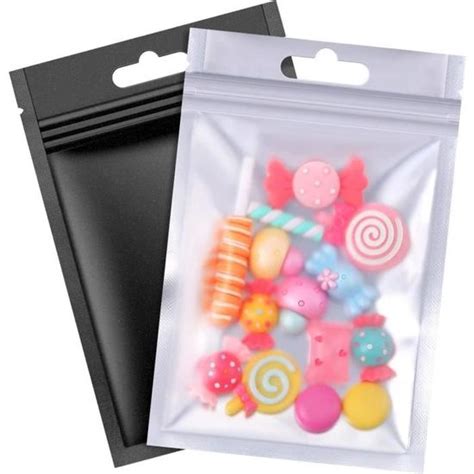 Sacs Fermeture Éclair Mylar 100 pièces Coloré Double Face Sachet