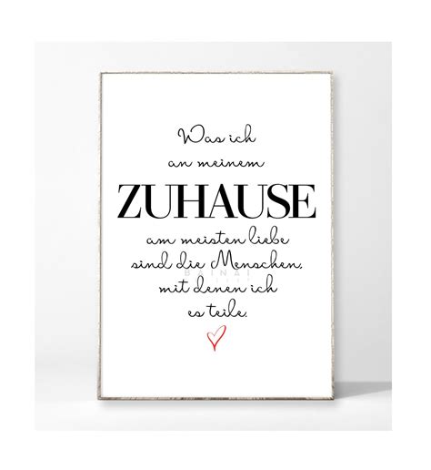 Mein Zuhause Kunstdruck Poster Bild Typografie Spruch Familie Etsy