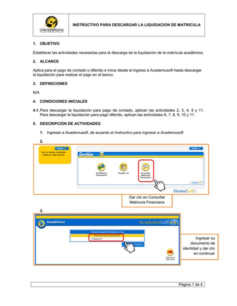 Instructivo para descargar la liquidación de matrícula