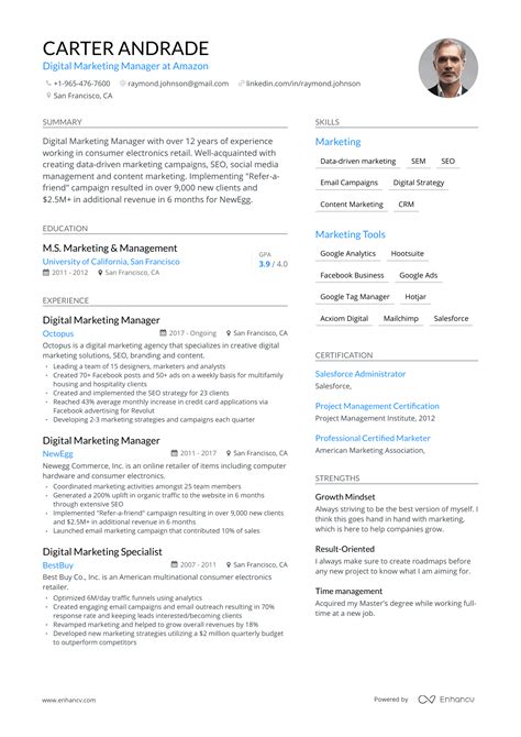 Digital Marketing Manager Resume Examples How To Guide 5 Templates