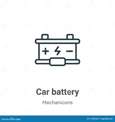 Icono Del Vector De Contorno De La Bater A Del Autom Vil Icono De La