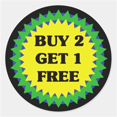 Buy 2 Get 1 Free Retail Sale Sticker Zazzle