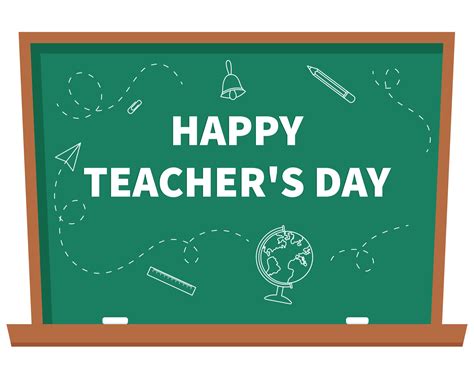 Happy Teachers Day Greeting Card With School Supplies Design For