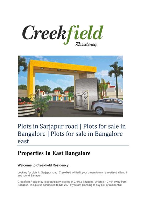 Plots in Sarjapur Road by rionsinfraprojects - Issuu