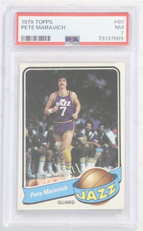 Topps Pete Maravich Psa Near Mint Hof Utah Jazz Atlanta