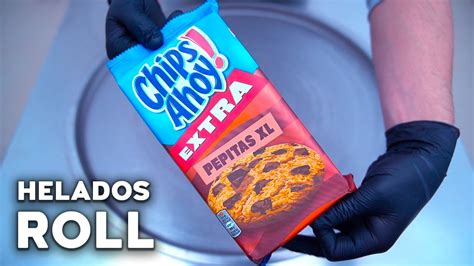 Helado De Chips Ahoy Extra Pepitas Xl Ice Cream Rolls Helado En Rollo Helado Tailandes