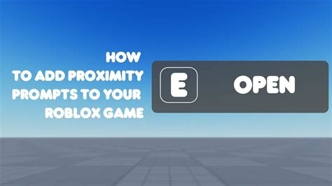 Roblox Studio Tutorial How To Use Proximity Prompts Youtube