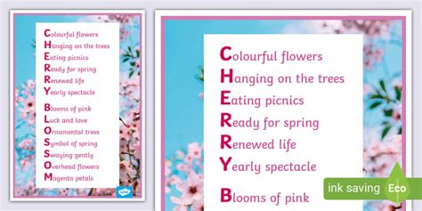 Cherry Blossom Acrostic Poem Example Teacher Made Twinkl