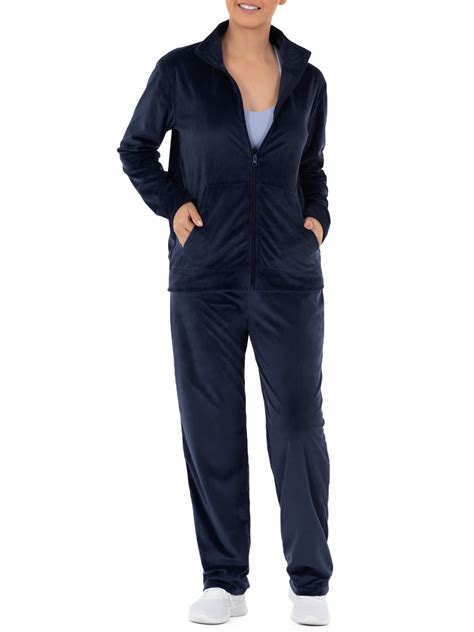 Athletic Works Athletic Works Womens Active Velour Zip Up Tracksuit