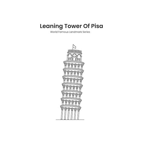 Torre inclinada de pisa ilustración de esquema de hito famoso Vector