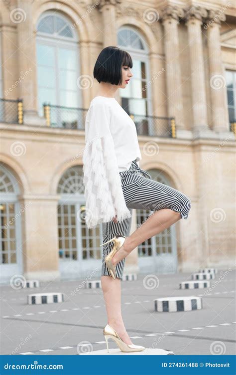 Mujer Estilo Brunette Mujer Estilo Brunette En La Calle Foto De Archivo Imagen De Joven