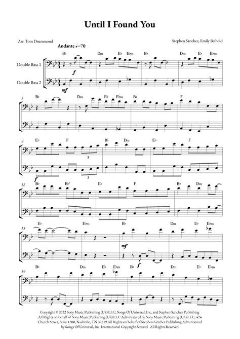 Until I Found You Arr Tom Drummond By Stephen Sanchez Sheet Music