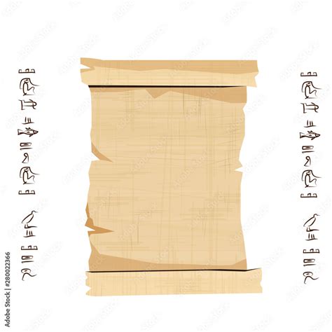 Ancient Egypt Papyrus Scroll Cartoon Vector Illustration Egyptian