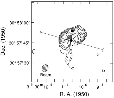 ÈIntegrated intensity map of CO J 1È0 blueshifted emission observed