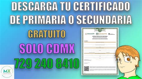 AÑo 2024 Descarga Certificado De Primariasecundaria Solo De Cdmx Youtube