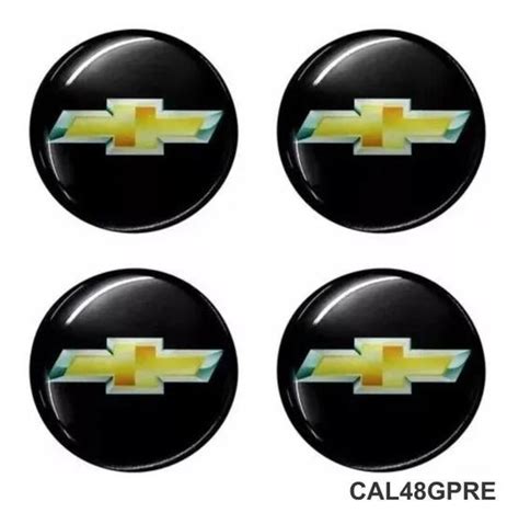 Adesivo Emblema Resinado Gm Preto Dourado Roda Calota 48mm Resitank