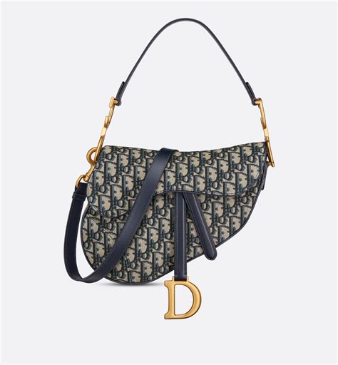 Saddle Bag With Strap Blue Dior Oblique Jacquard Dior Cz