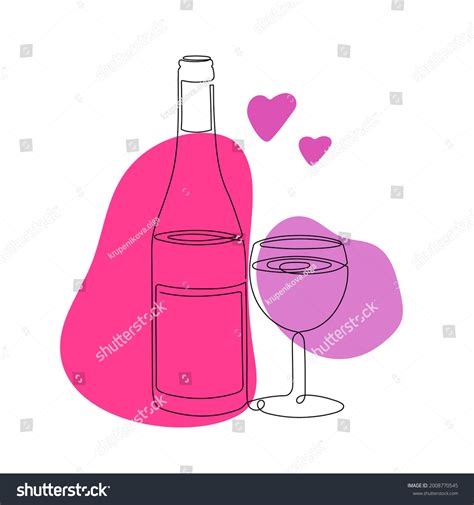 Hand Drawn Logo Wine Bottle Glass Stock Vector Royalty Free 2008770545 Shutterstock