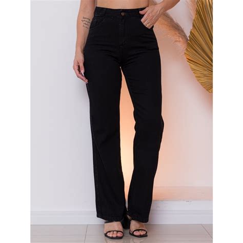 Cal A Jeans Feminina Cintura Alta Pantalona Wide Leg Lisa Denim Premium