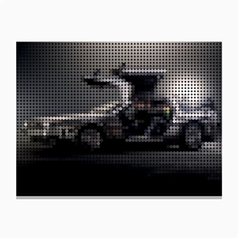 Delorean Time Machine Back To The Future In A Pixel Dots Art Style