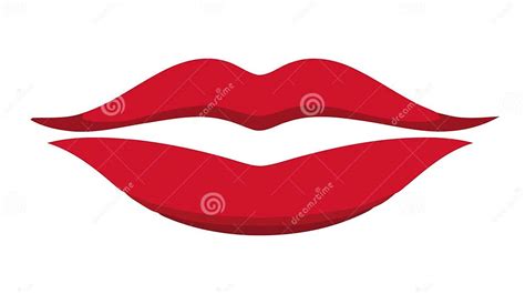 Red Female Lips Isolated On A White Background Vector Illustration