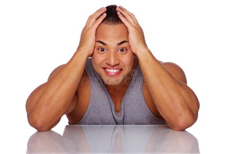 Portrait Of Man Posing In Studio On White Background Stock Image