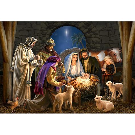 Amazon Yongfoto X Ft Birth Of Jesus Backdrop Christmas Night