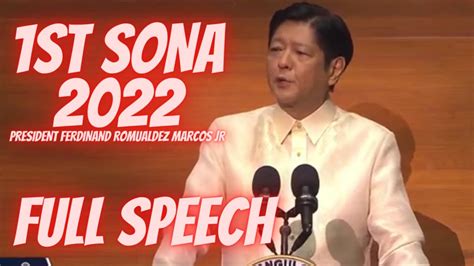 Sona 2022 Pbbm Full Speech Youtube