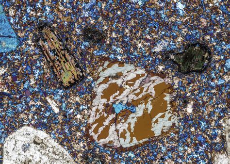 Rhyolite Mineral Rock Crystals Polarised Light Micrograph Stock