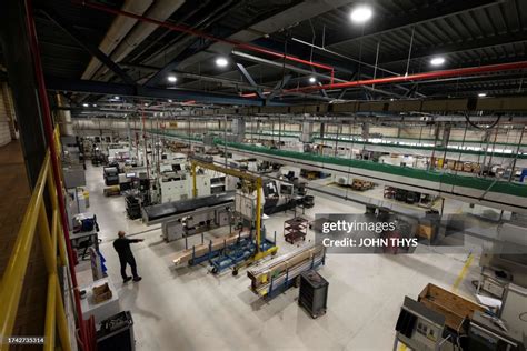 A photograph taken on October 24, 2023 shows a view of a Mecar plant ...