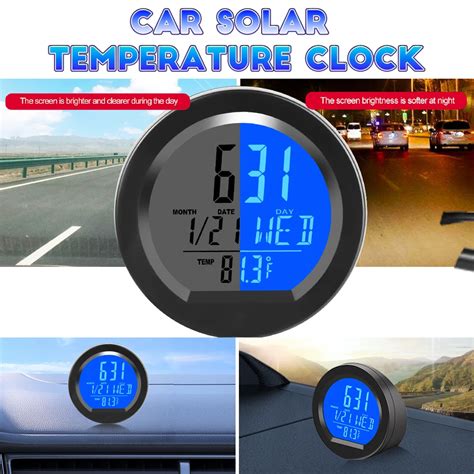 Auto-Solar-Digitaluhr-Datum-Woche-Thermometer-Automobile-interne-Stick ...