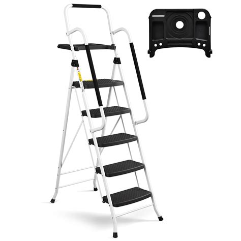 Buy Soctone5 Step Ladder With Handrails Folding Step Stool With Tool