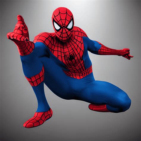 Retrato Realista De Spiderman De Cuerpo Completo De Alta Calidad 8k HD