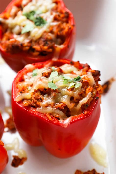 30 Minute Ground Pork Stuffed Peppers Real Simple Good