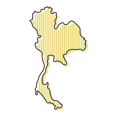 Mapa De Contorno Simple Estilizado Del Icono De Tailandia Vector Premium