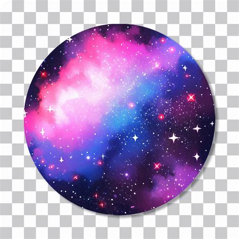 Aesthetic Milky Way Round Sticker Celestial Beauty Png Sticker