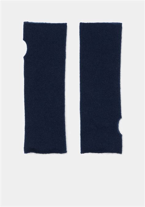 HUSH Cashmere Fingerless Gloves in Deep Navy | Endource