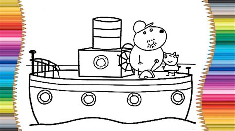 Peppa Pig Toy Boat Coloring